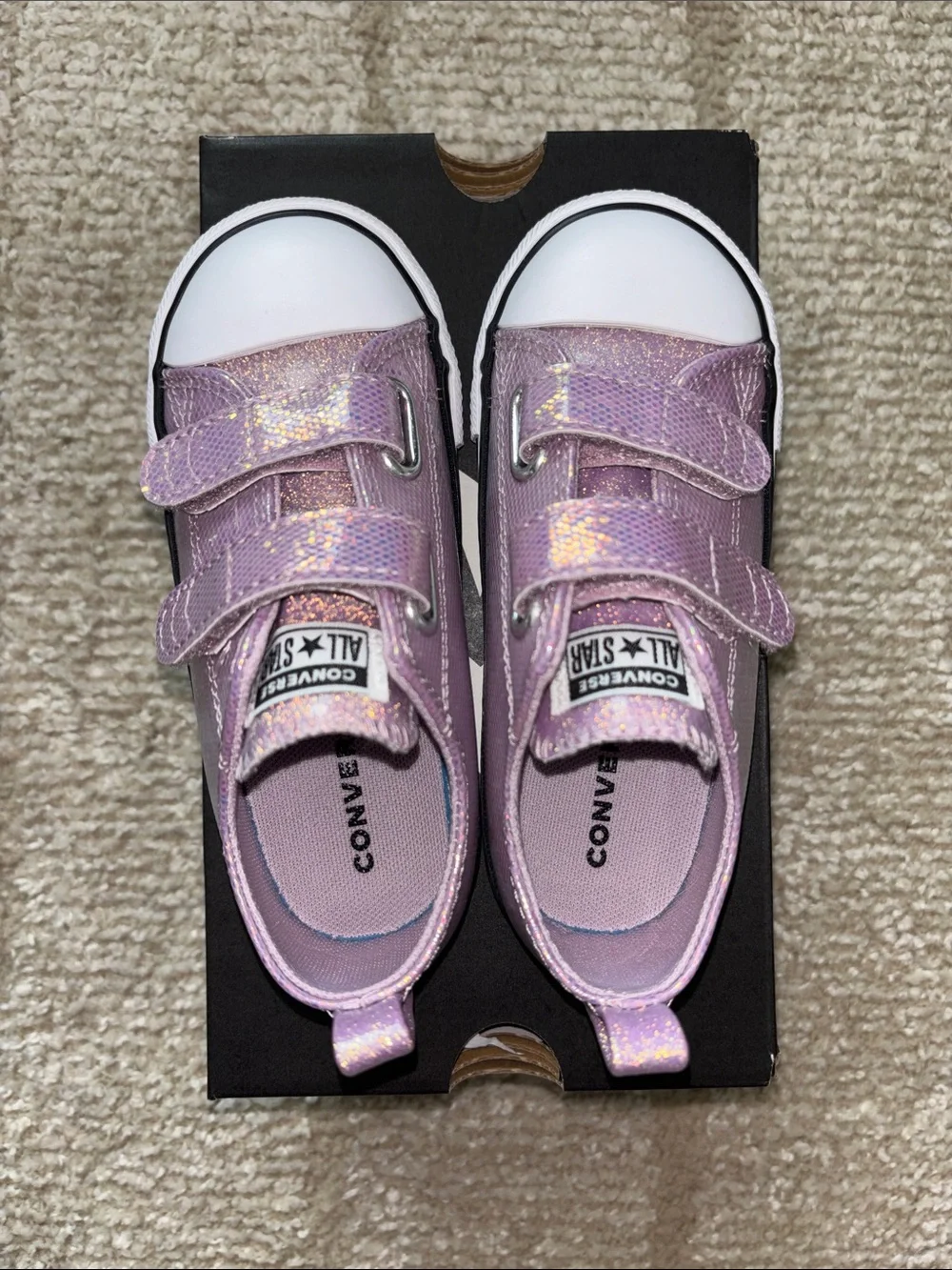 Converse Toddler Girls' Chuck Taylor All Star Lift Disco Easy On Sneakers ✨🪩💜